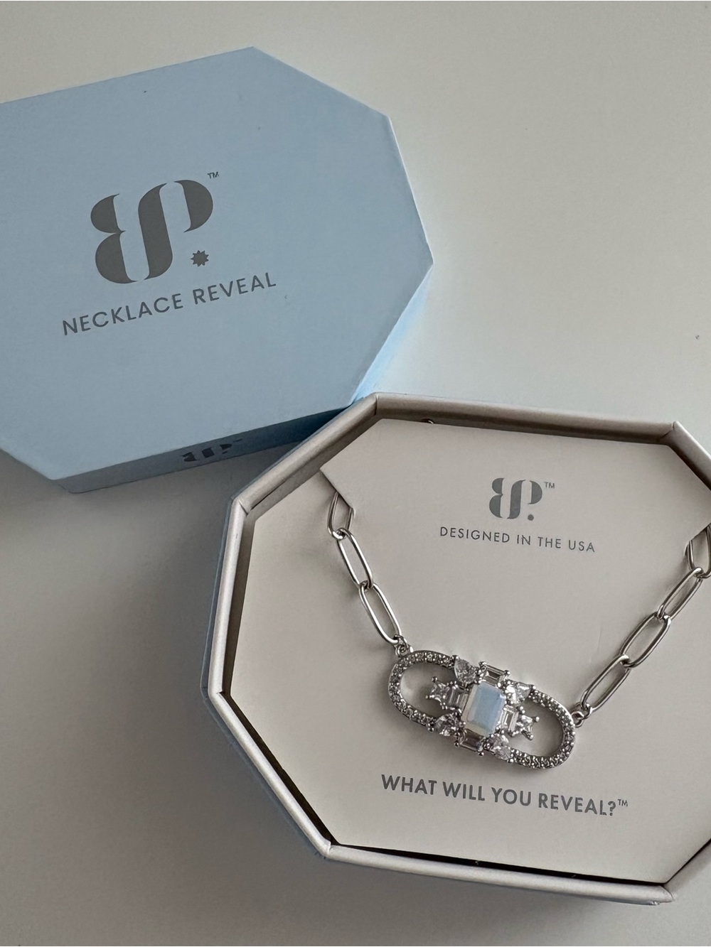 Bomb Party The Milan Necklace NK65436 Moonstone Rhodium Plating